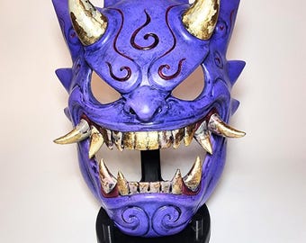 Máscara Oni inspirada en Gengar - Arte japonés pintado a mano
