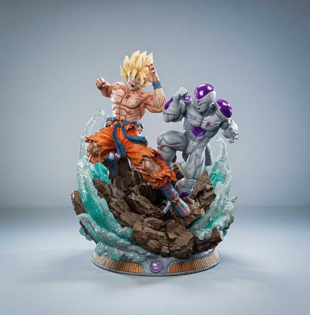 Statue en résine Dragon Ball SHK Vol 01 Goku SSJ contre Freezer