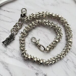 Heavy duty keel denim Wallet Chain/Punk Bone Gothic Vertebrae Hang Chain/Jeans Chain,Gothic Pants Chain/Punk Chunky Silver Bag Chain