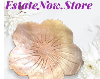 Flower Shell Brooch , Carved Shell, Vintage Figural, Anniversary Sale, Item No. B668