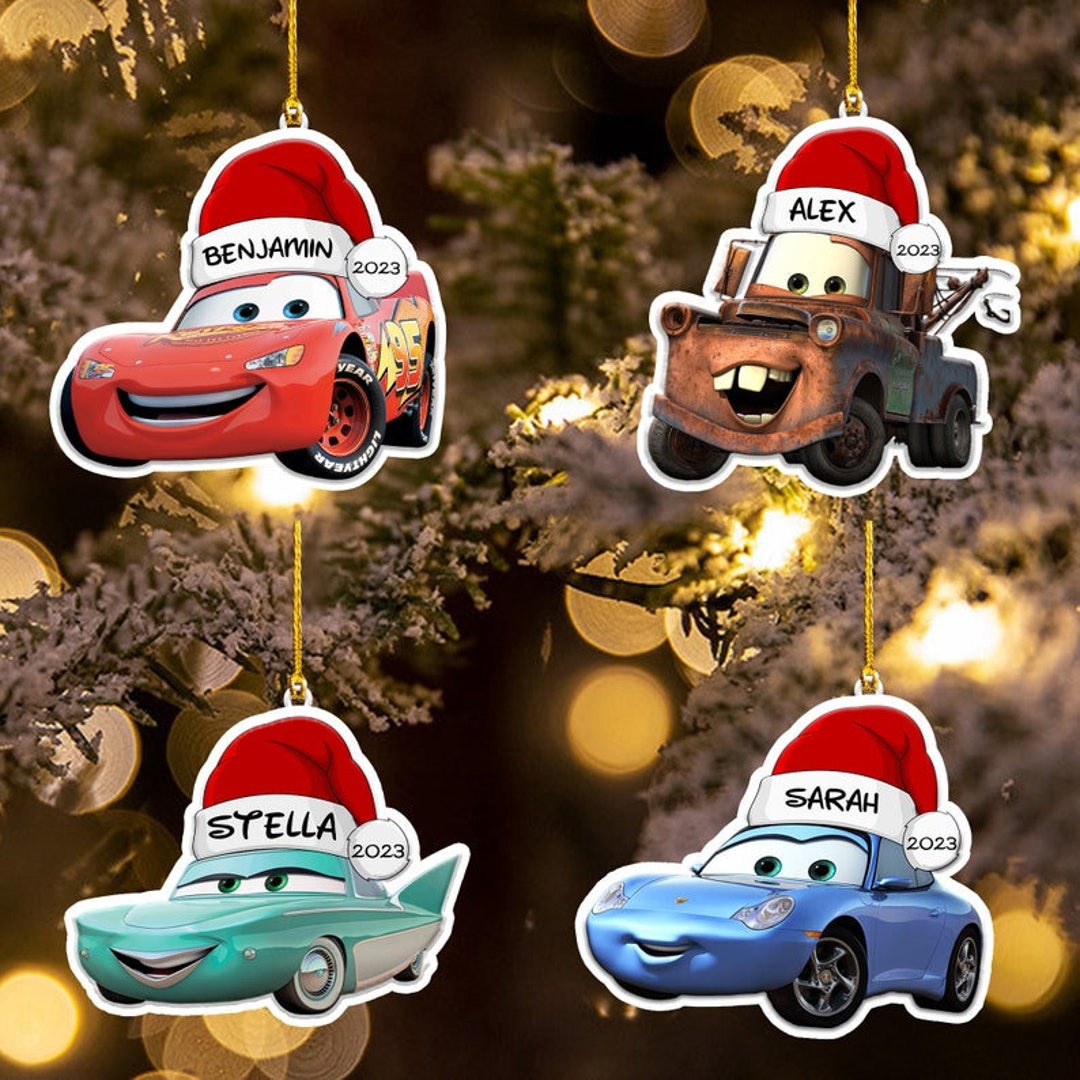 Lightening Mcqueen Cars Christmas Ornament Custom Name Etsy