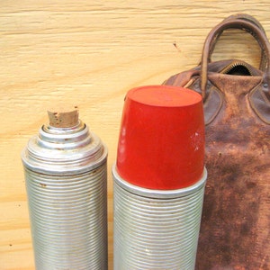 Vintage thermos camping supplies