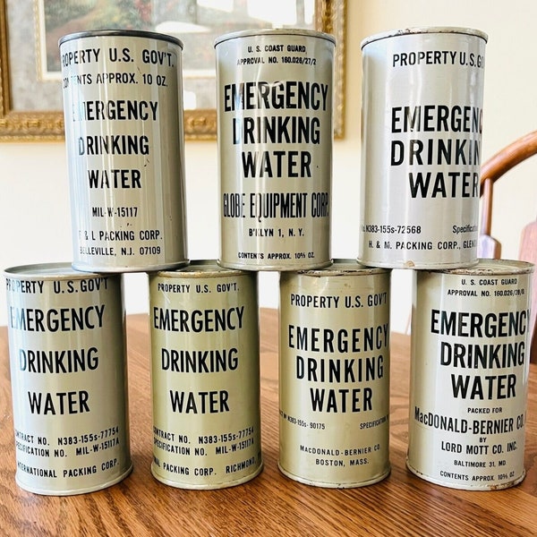 Vintage military water, army supplies, emergency supplies, military memorabilia