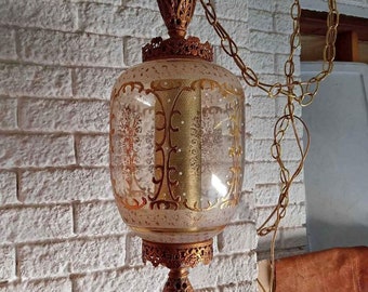 ヴィンテージ　アメリカ　FENTON  ランプ VINTAGE 1989 FENTON HEARTLIGHTS SWAN CARNIVAL GLASS GOLD
