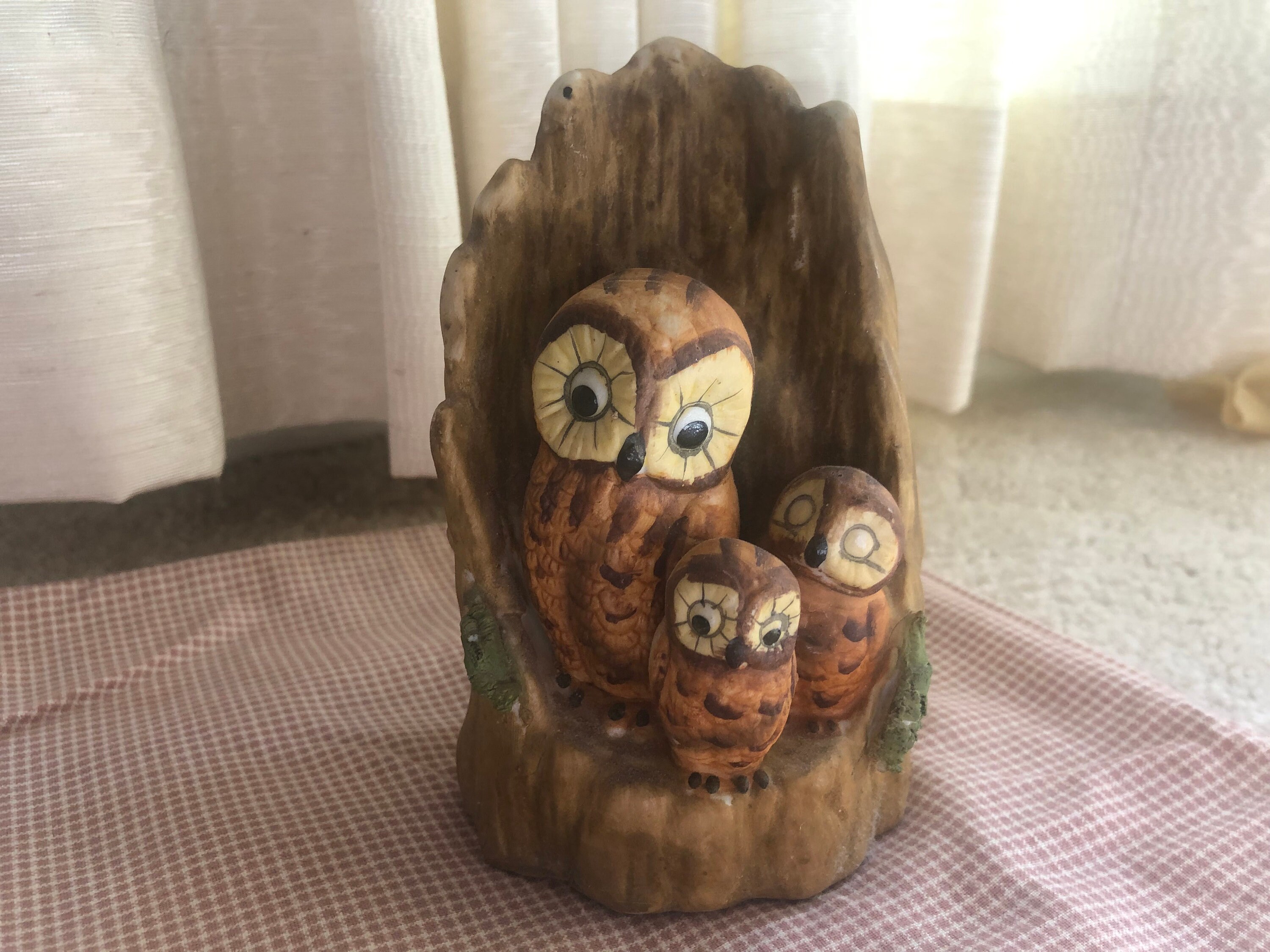 Vintage ceramic owl, wildlife, owl decor, forest animals, figurine