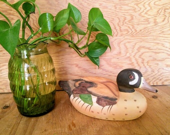 Vintage ceramic duck, mallard duck, office decor, home decor, woodlands, ceramic figurine