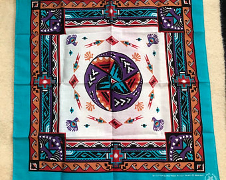 american indian eagle head scarf southwest native american Vintage bandana thunderbird Scarves ...