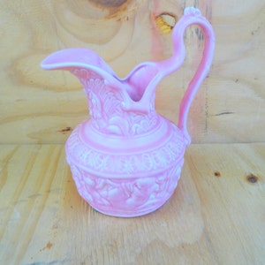 Vintage pink ceramic pitcher