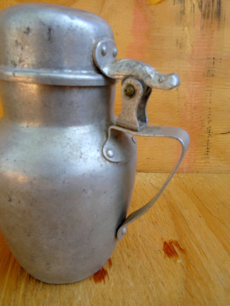 Vintage metal water bottle rustic pitcher tin pitcher tin cum Etsy