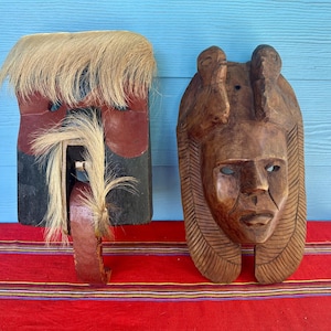 Vintage Mexican masks, Guerrero masks,jaguar, tiger, folk art masks, decorative masks, wall masks, aztec, mayan