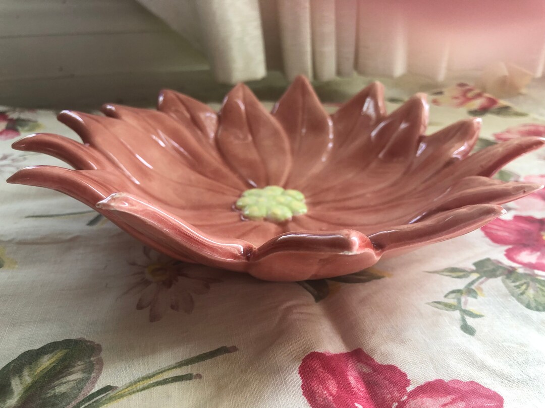 Vintage Ceramic Flower Ring Bowl Ring Holder Coin Holder Etsy