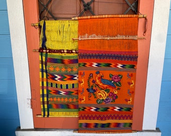 Vintage Guatemalan weavings, wall decor, wall hanging, loom