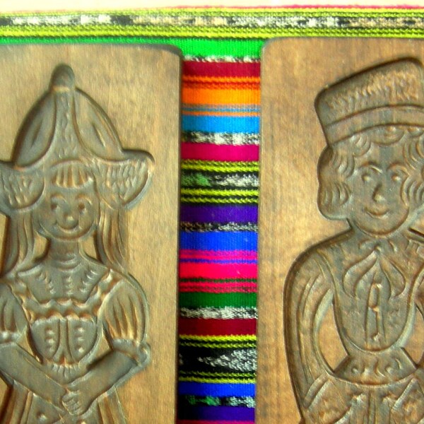 Vintage scandinavian carved wooden wall hangings
