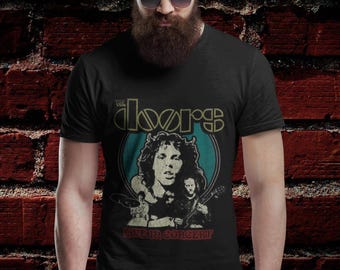 Maglietta unisex "Live In Concert Vintage Retro" della band rock classica The Doors