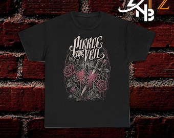 Maglietta Pierce the Veil / Maglietta Rock Music / Bulletproof Love / Collide With The Sky / Merchandising Pierce the Veil / Maglietta in cotone