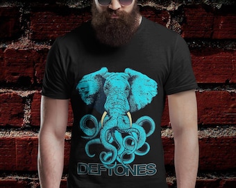 Deftones T Shirt "Deftones Concert Poster Elephant Octopus Hybrid" American alternative metal band Unisex Shirt