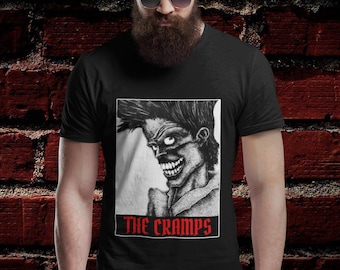Maglietta unisex The Cramps, gruppo musicale rock punk rock americano, musica cattiva per persone cattive
