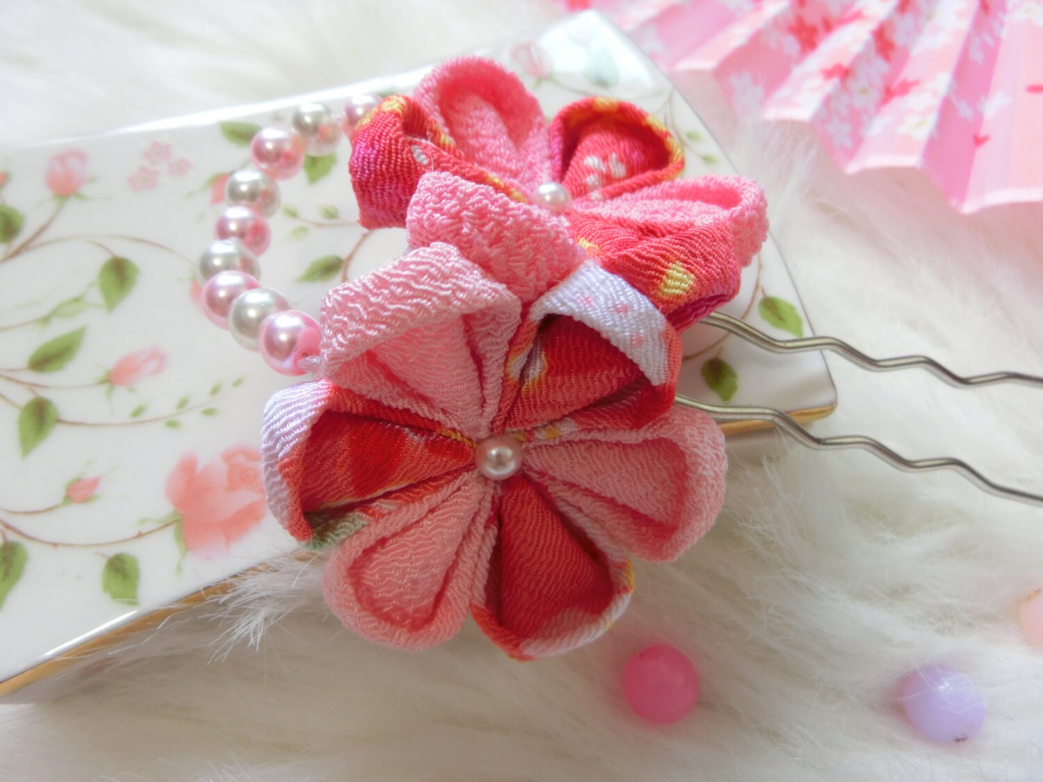 Japanese Hair Pin Sakura Kimono Hair Accessories Etsy