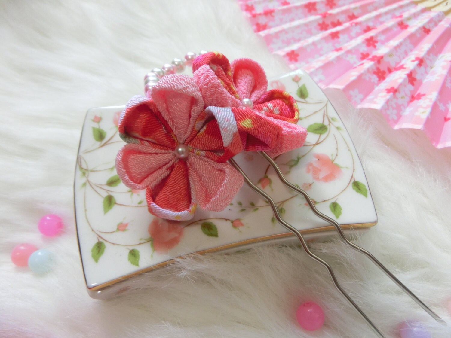 Japanese Hair Pin Sakura Kimono Hair Accessories Etsy