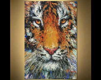 Picture on canvas becomes alive with graceful and powerful image of tiger by Nizamas