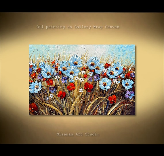 Pintura al óleo con flores irrumpe en el lienzo espátula - Etsy España Pintura al óleo con flores irrumpe en el lienzo espátula - Etsy España