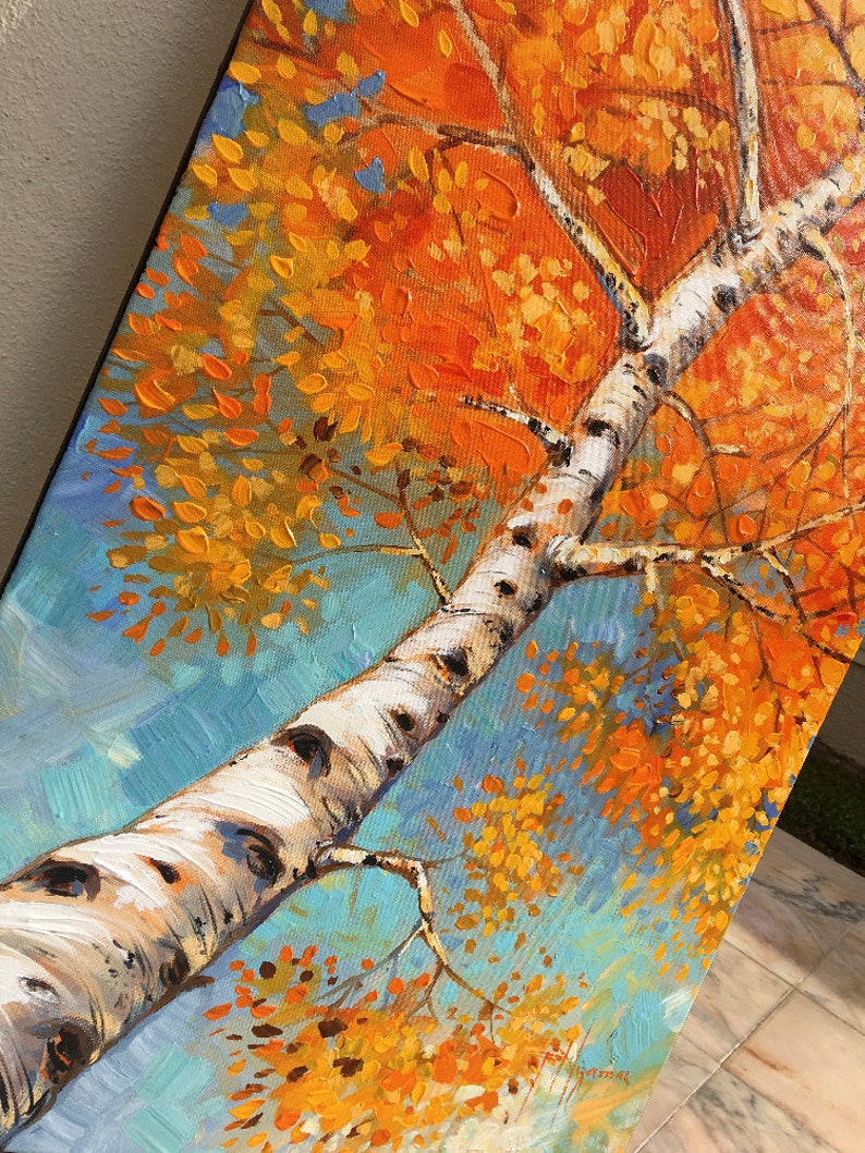 Oil Painting Features Highlights of Red Oranges Yellows of Etsy