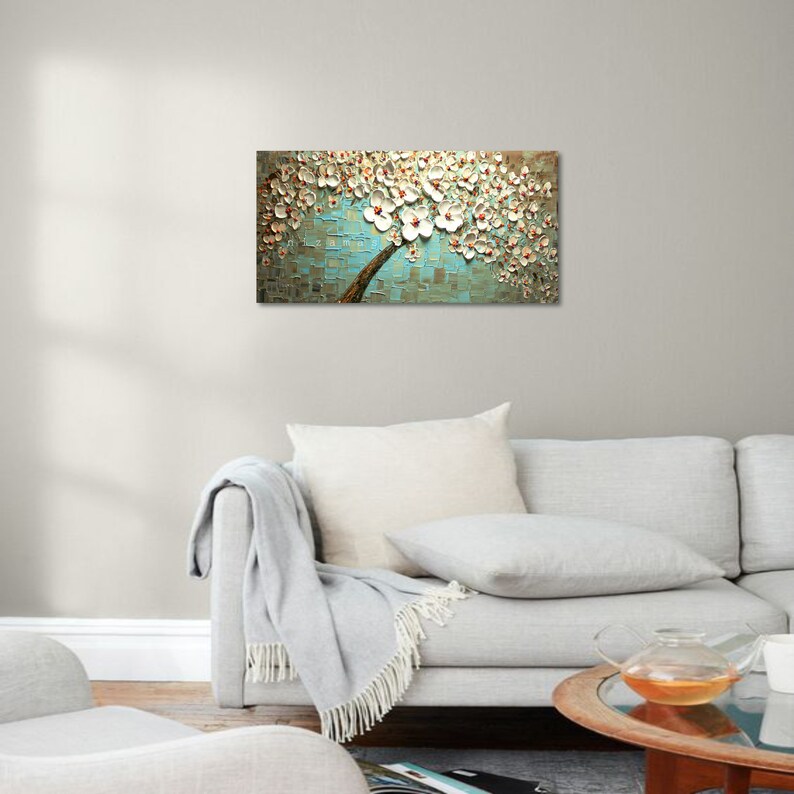 Art on canvas featuring a dreamy view of a tree, just as the sun breaks out of the cloudy sky by Nizamas ready to hang image 6