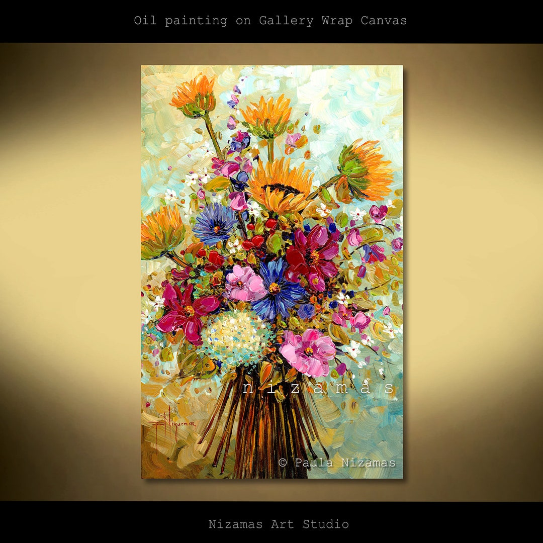 Oil Painting, Colorful Canvas Brings the Beauty and Warmth of a Lush ...