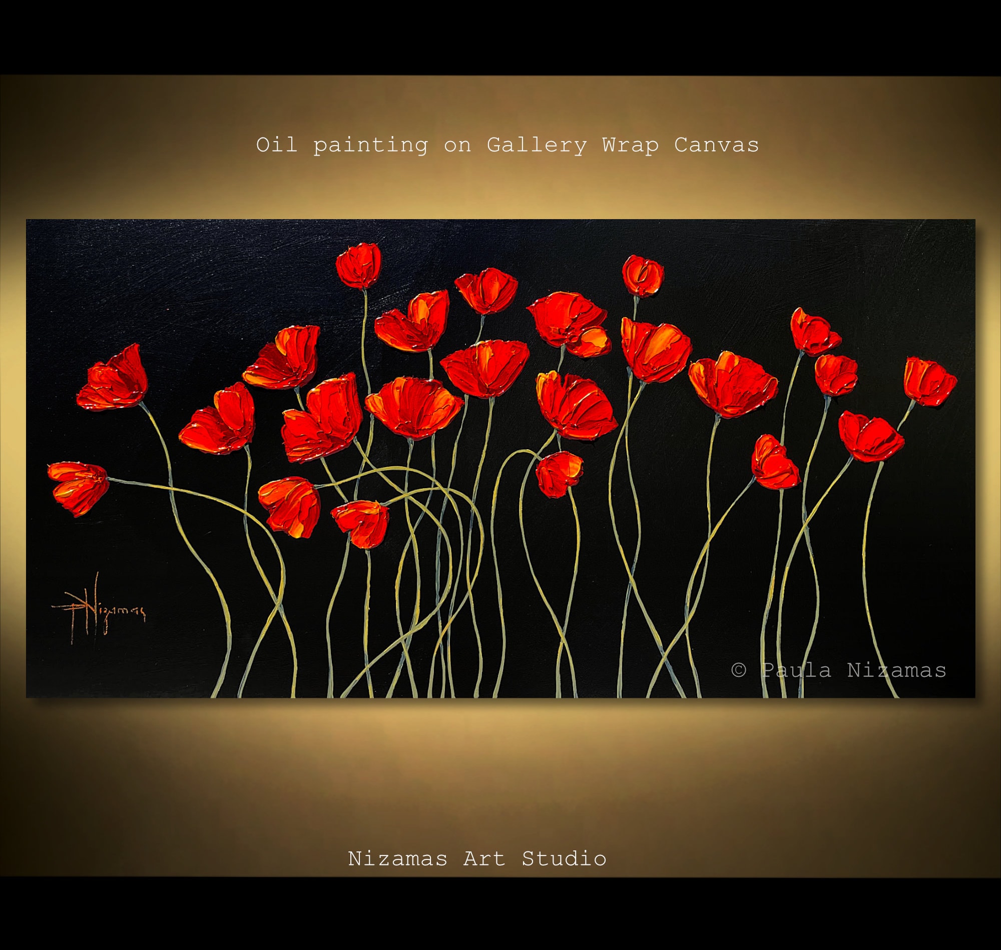 Oil Painting on Canvas Red Poppies Are the Subject of This - Etsy
