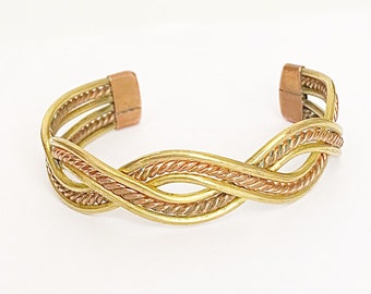 Vintage Healing Copper bracelet | twisted braid design| adjustable boho vintage bracelet