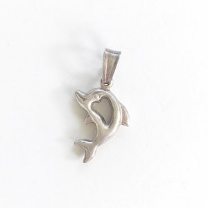 Vintage Sterling Silver Dolphin Charm ~ Super Cute Porpoise Pendant!