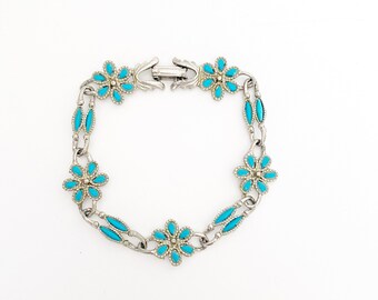 Bracciale rigido turchese in argento sterling, misura 6 1
