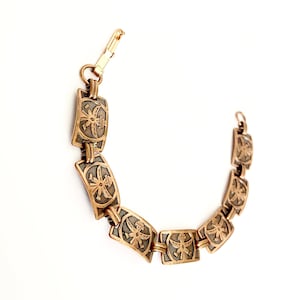 Vintage Copper Kachina Dancer Link Bracelet - Southwestern Jewelry