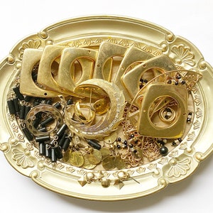 Gold & Black Jewelry Destash Lot: DIY Crafting Supplies