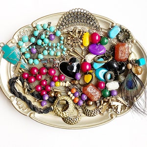 jewelry making lot| fun activity | many beads | boho style | diy projects| up cycle| bead art| repurpose crafting activity| Destash LOT bx