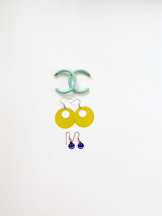 Fun 80s 90s Earrings | lot of 3 Pairs | Hoop earri