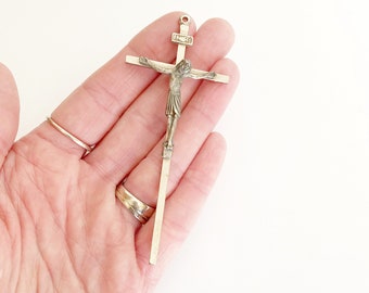 Large Vintage Italian Rosary Cross | Crucifix pendant | Religious Jewelry | Cross pendant necklace | Rosary Inri Crusifix | Religion