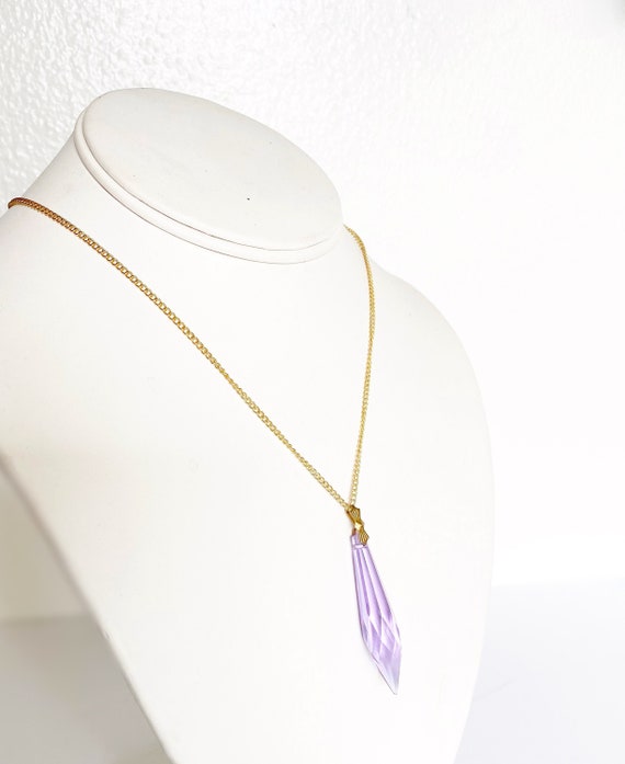 Beautiful amethyst crystal point necklace | purple