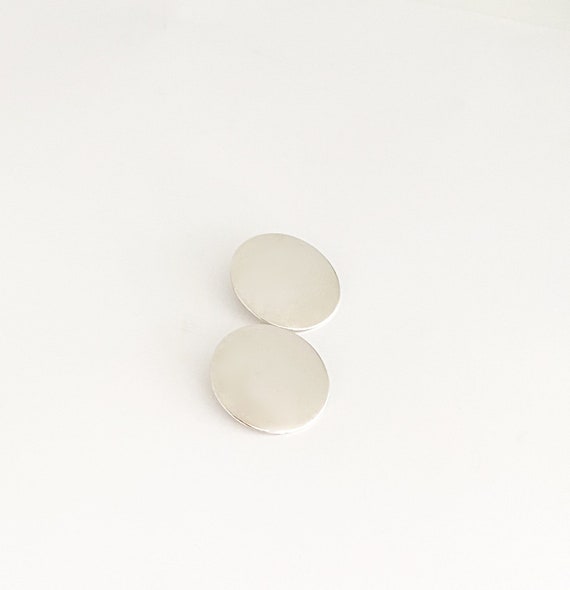 Whitting and Davis disc earrings | Shiny polished… - image 2
