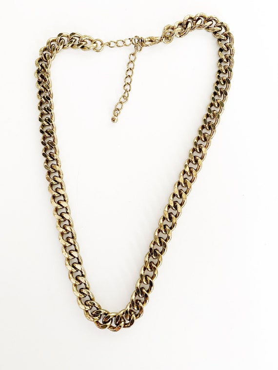 Sensational Vintage Gold Curb Chain Necklace | Vi… - image 5