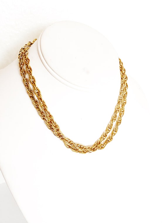 Beautiful long gold chain necklace by Sarah Coven… - image 5