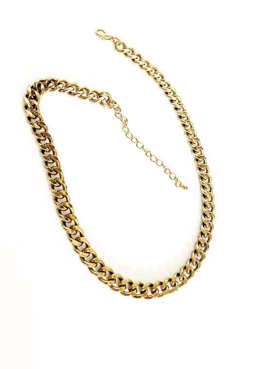 Sensational Vintage Gold Curb Chain Necklace | Vi… - image 3