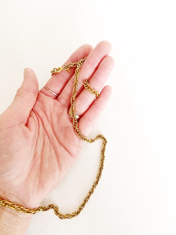 Beautiful long gold chain necklace by Sarah Coven… - image 4