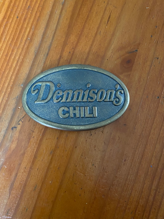 Vintage Brass Belt Buckle | Dennison’s Chili 70s b