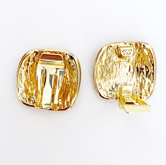 Gorgeous gold and black enamel clip on earrings |… - image 2