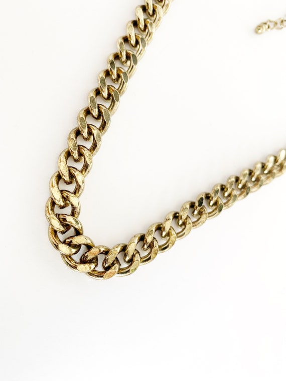 Sensational Vintage Gold Curb Chain Necklace | Vi… - image 6