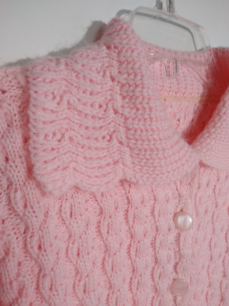 Vintage Handknit Pink Cardigan