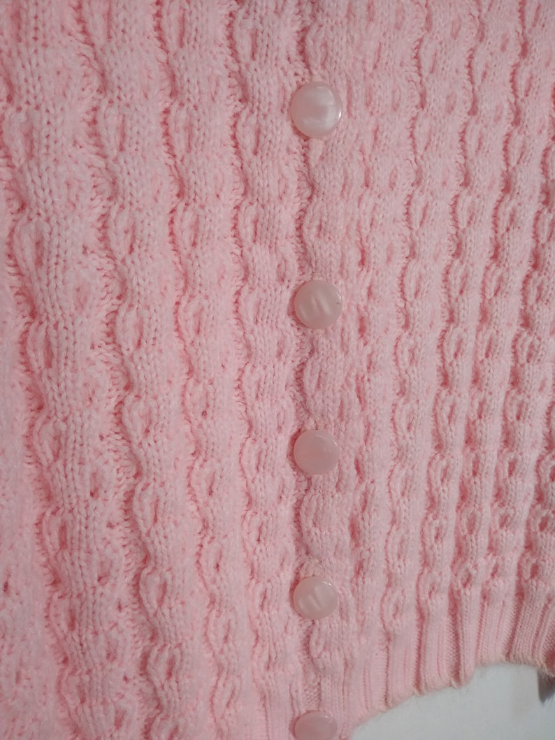 Vintage Handknit Pink Cardigan