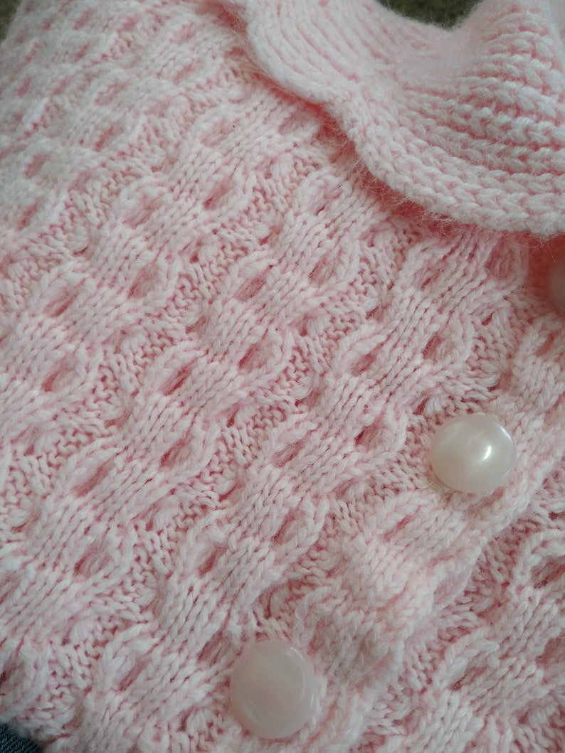 Vintage Handknit Pink Cardigan