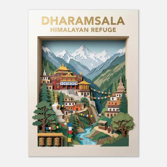 DHARAMSALA – Himalayan Refuge | Travel Poster